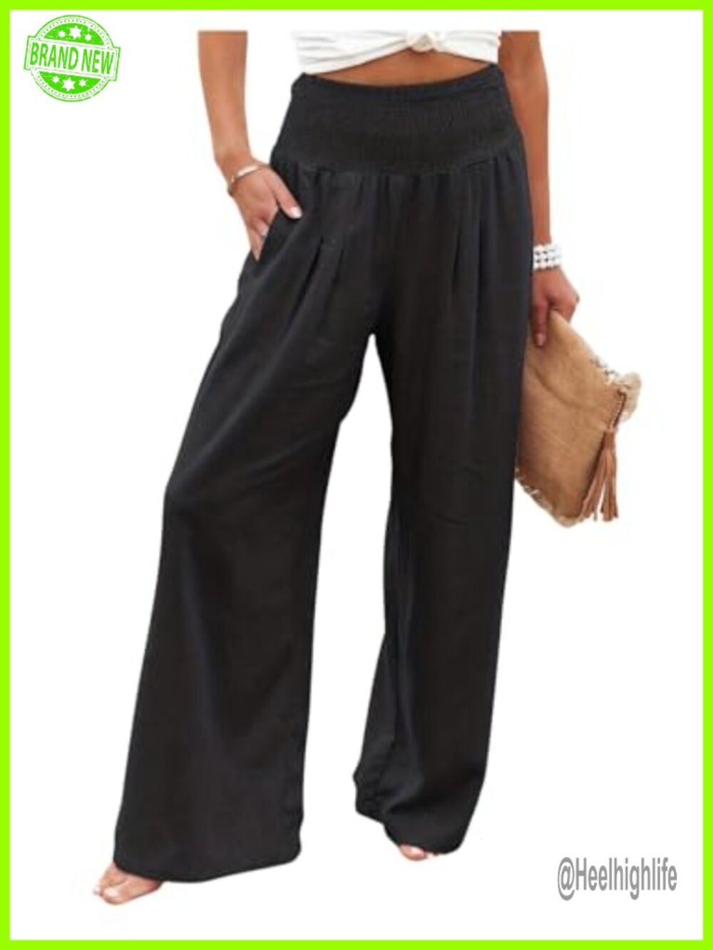 Wide Leg Linen Palazzo High Waisted Comfy Pants